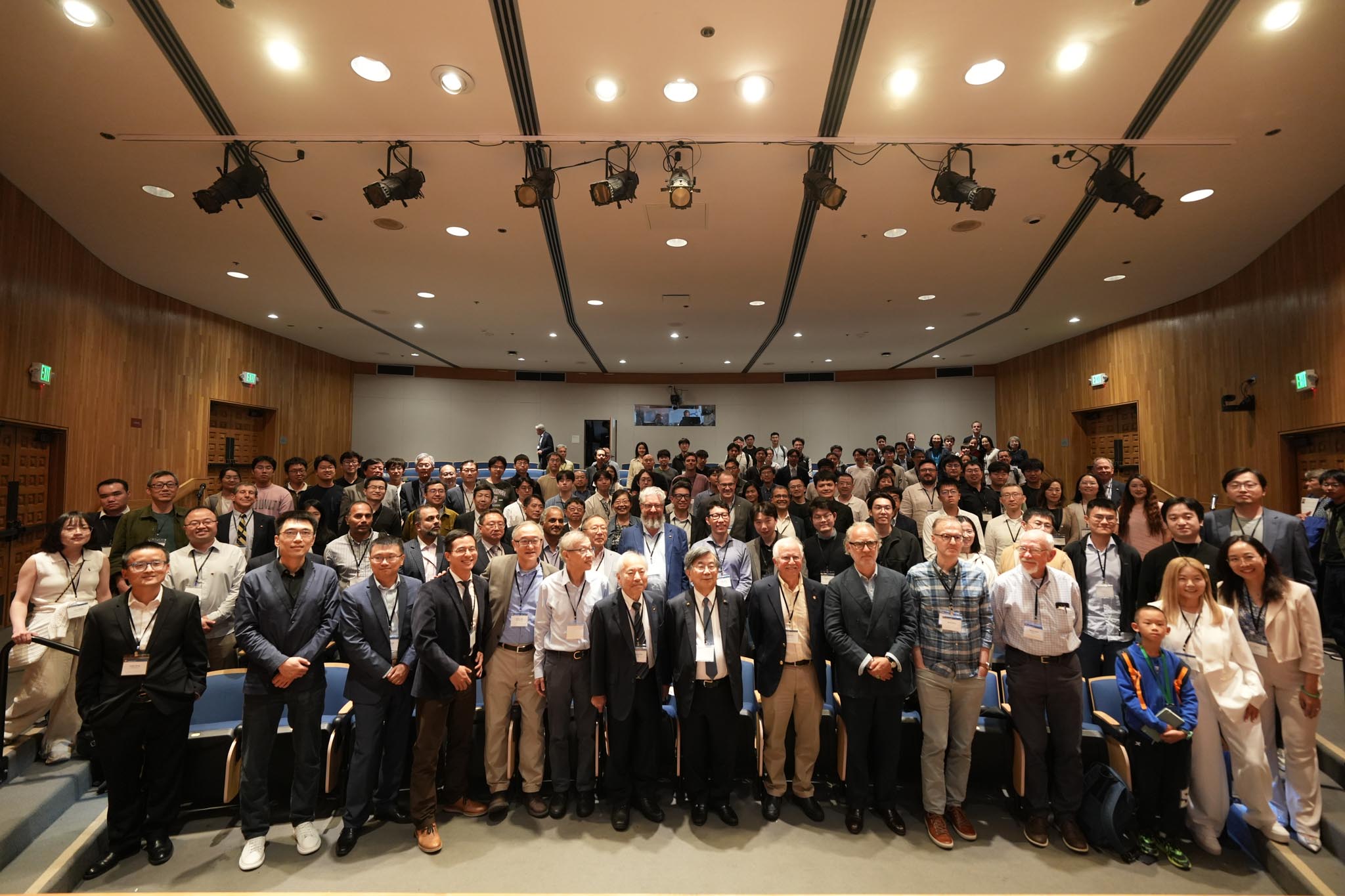 Group photo of Tomizuka Fest attendees in Jarvis Auditorium